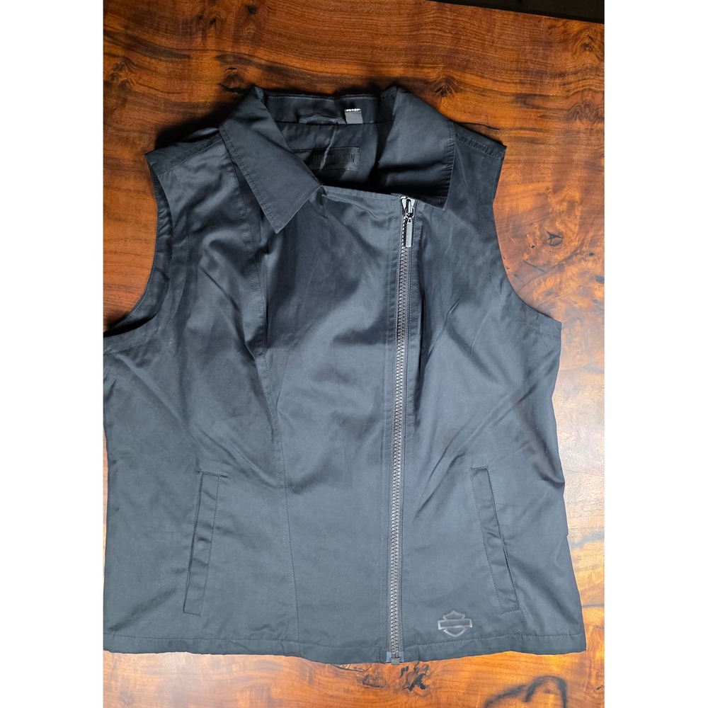 Harley-Davidson Logo Moto Black Biker Vest Premium Streetwear Y2k Utility - Picture 4 of 8